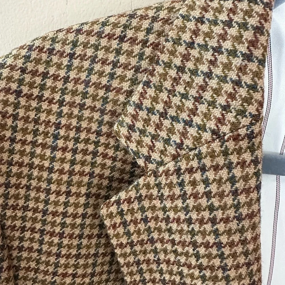 Vintage union made 80s 90s Tommy Hilfiger tweed wool Plaid Sport Coat 42L